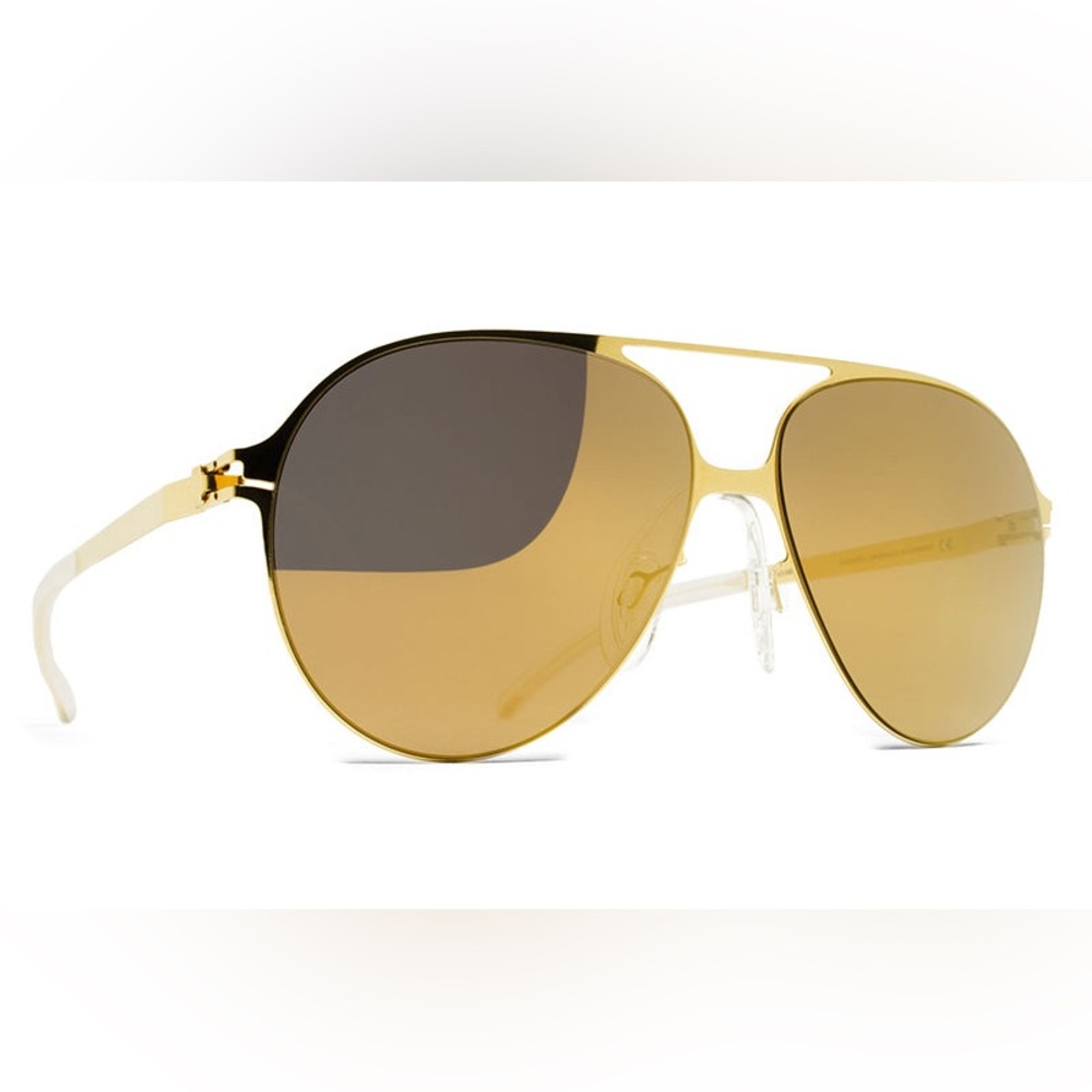 Mykita x bernhard willhelm hansi aviator sunglasses gold reflective